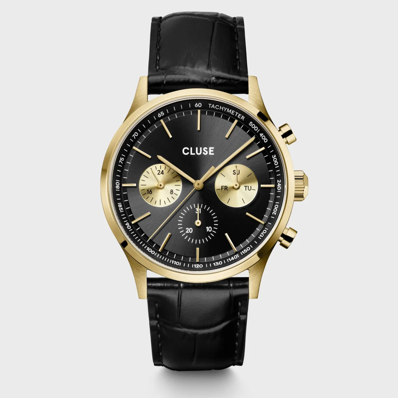 Femme CLUSE Anthéor Multifunction Watch Leather, Black, Gold Colour