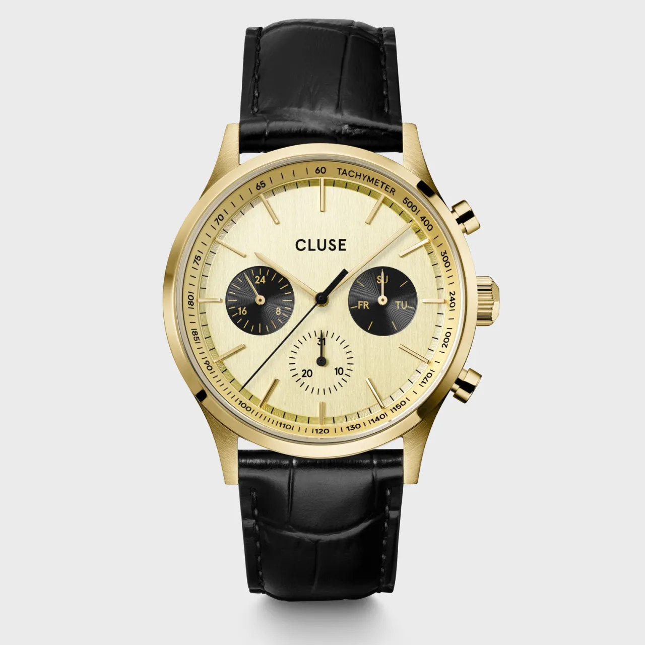 Homme CLUSE Anthéor Multifunction Watch Leather, Gold, Gold Colour