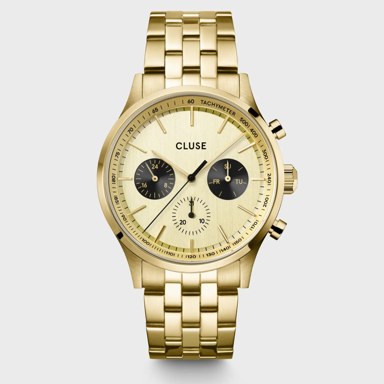 Homme CLUSE Anthéor Multifunction Watch Steel Full Gold, Gold Colour