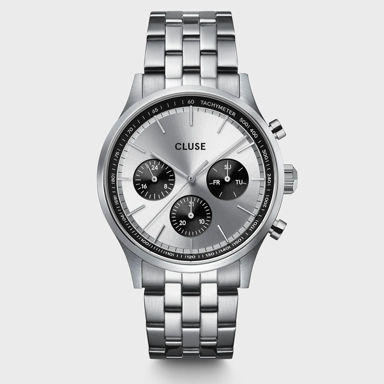 Homme CLUSE Anthéor Multifunction Watch Steel Silver, Silver Colour
