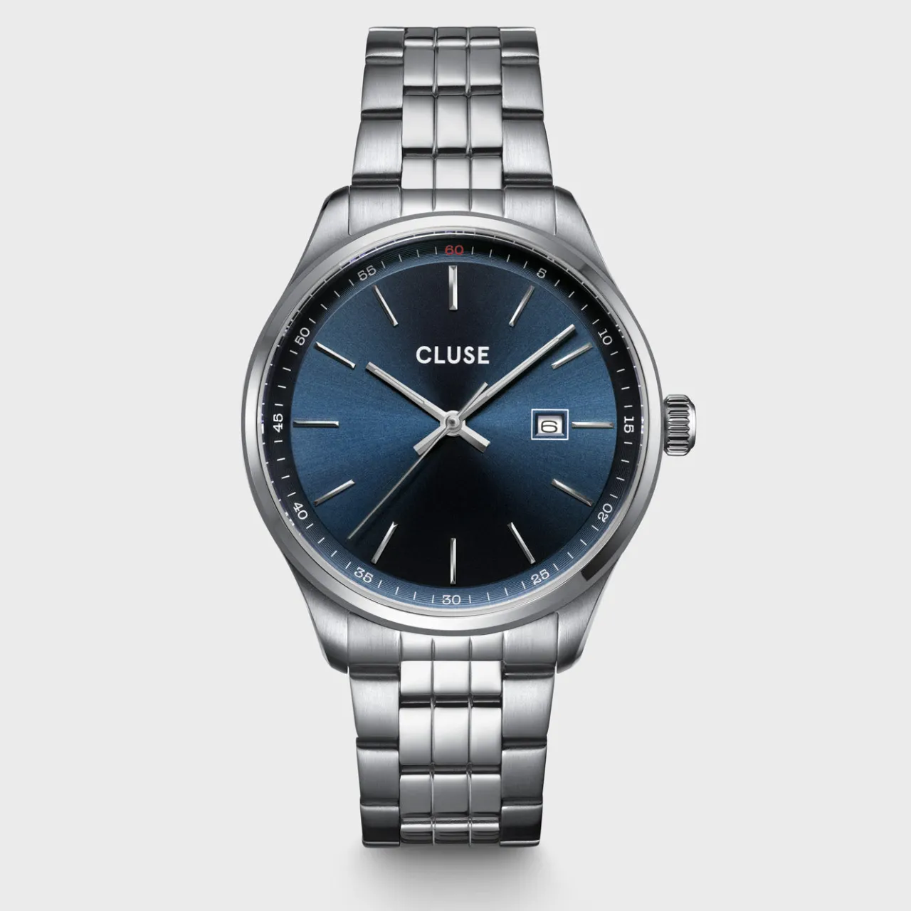 Homme CLUSE Anthéor Watch Steel Blue, Silver Colour