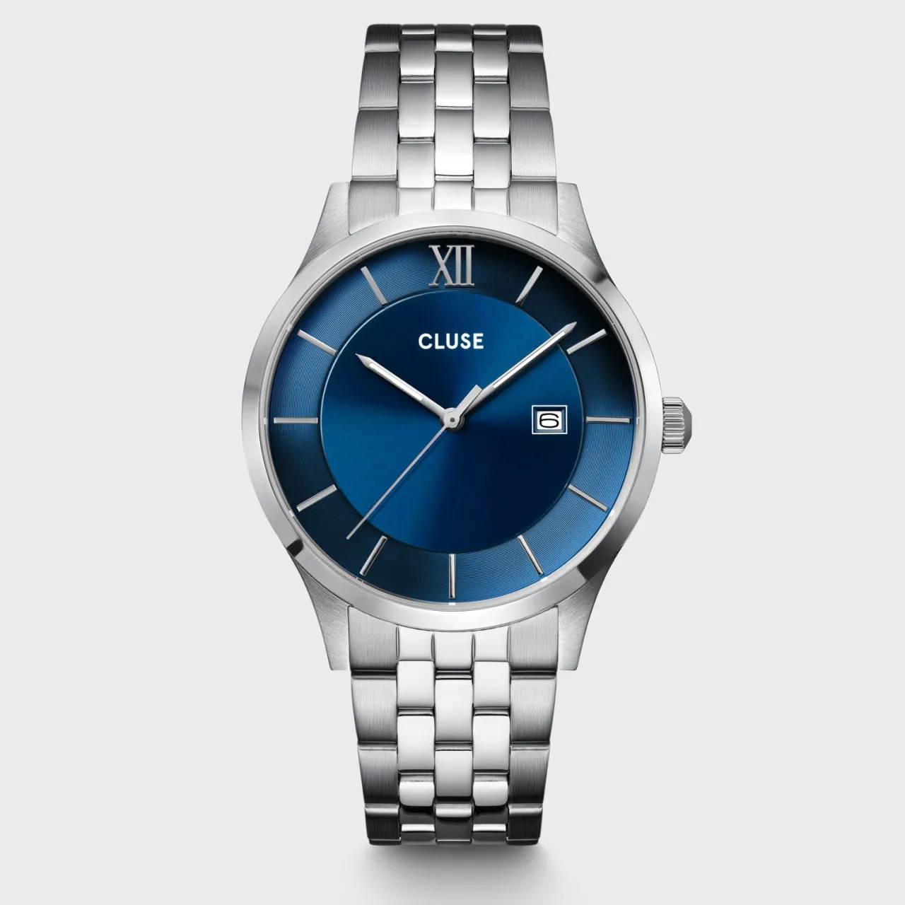 Homme CLUSE Aravis 3-Hand Watch, Blue, Silver Colour