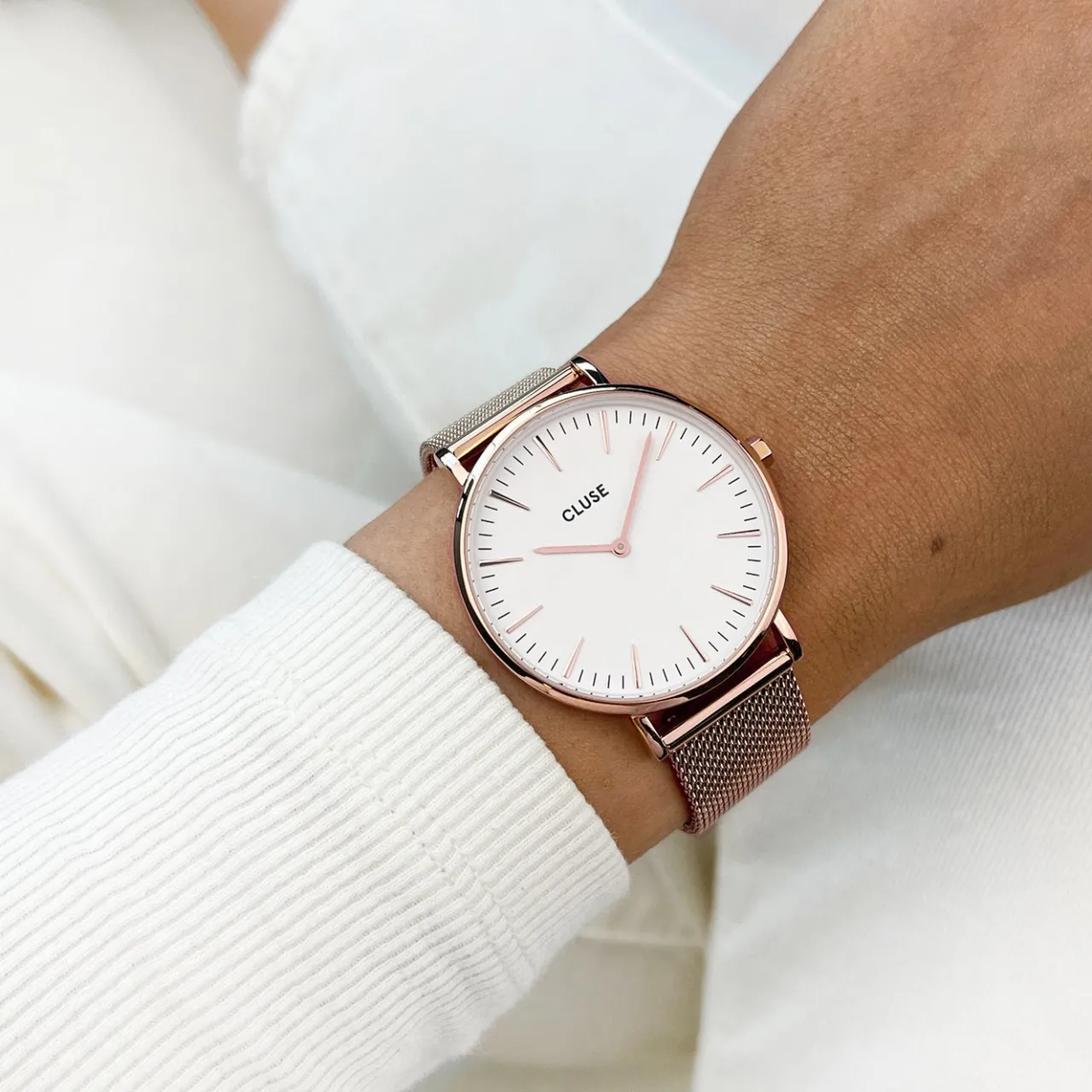 Femme CLUSE Boho Chic Mesh Rose Gold/White