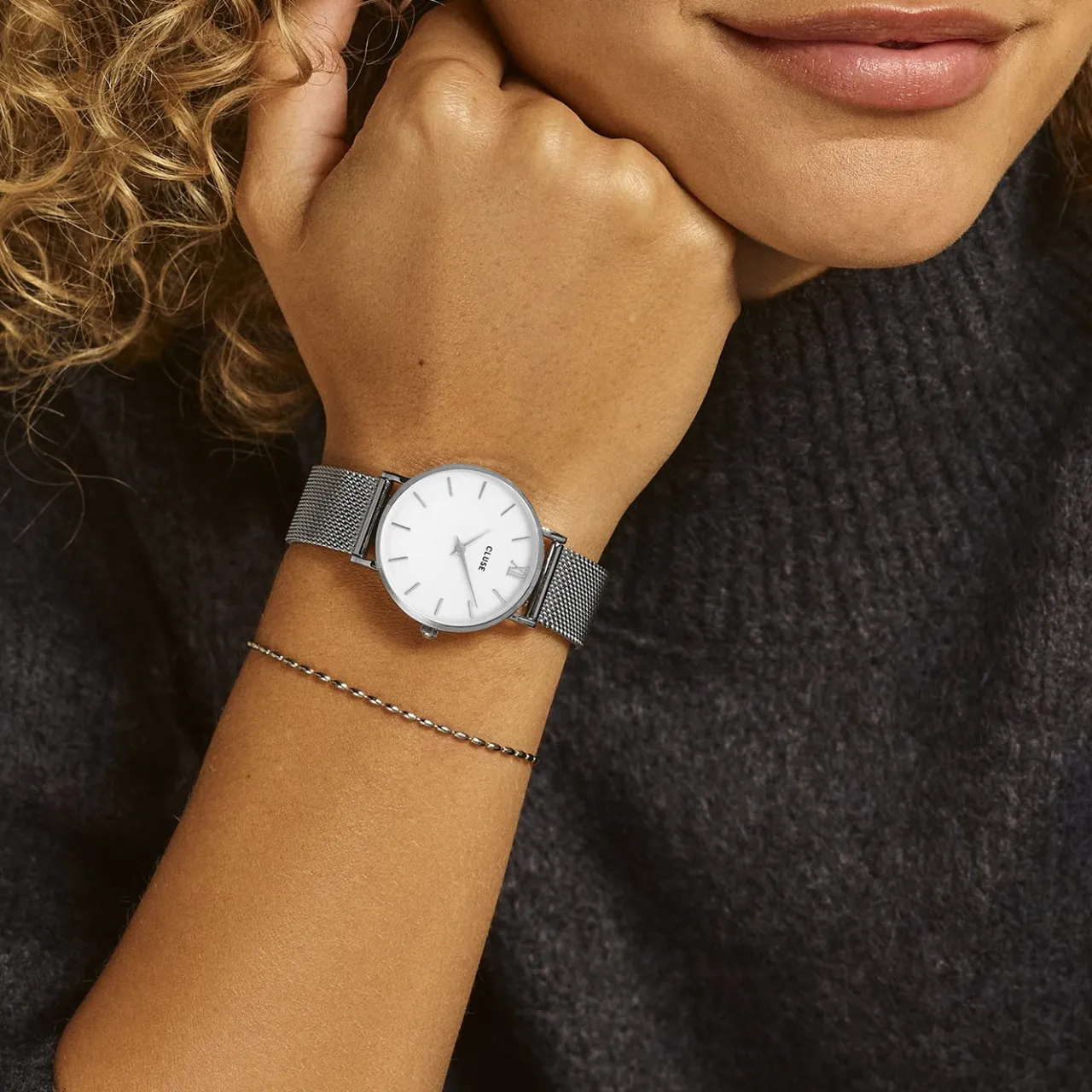 CLUSE Essentielle Bead Bracelet Silver Colour