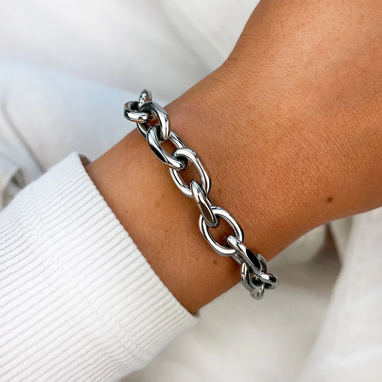 CLUSE Essentielle Chunky Chain Bracelet Silver Colour