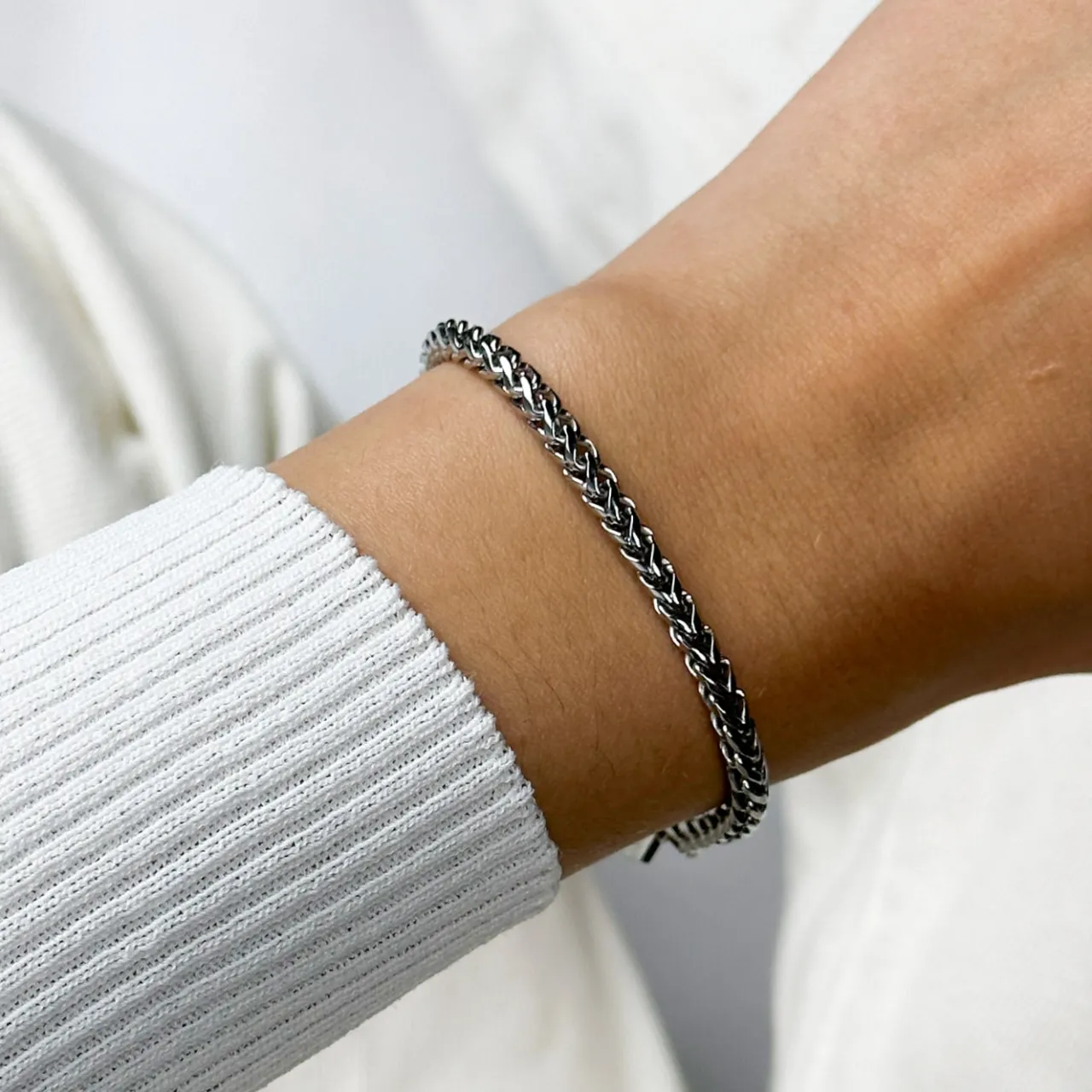 CLUSE Essentielle Cuban Chain Bracelet, Silver Colour