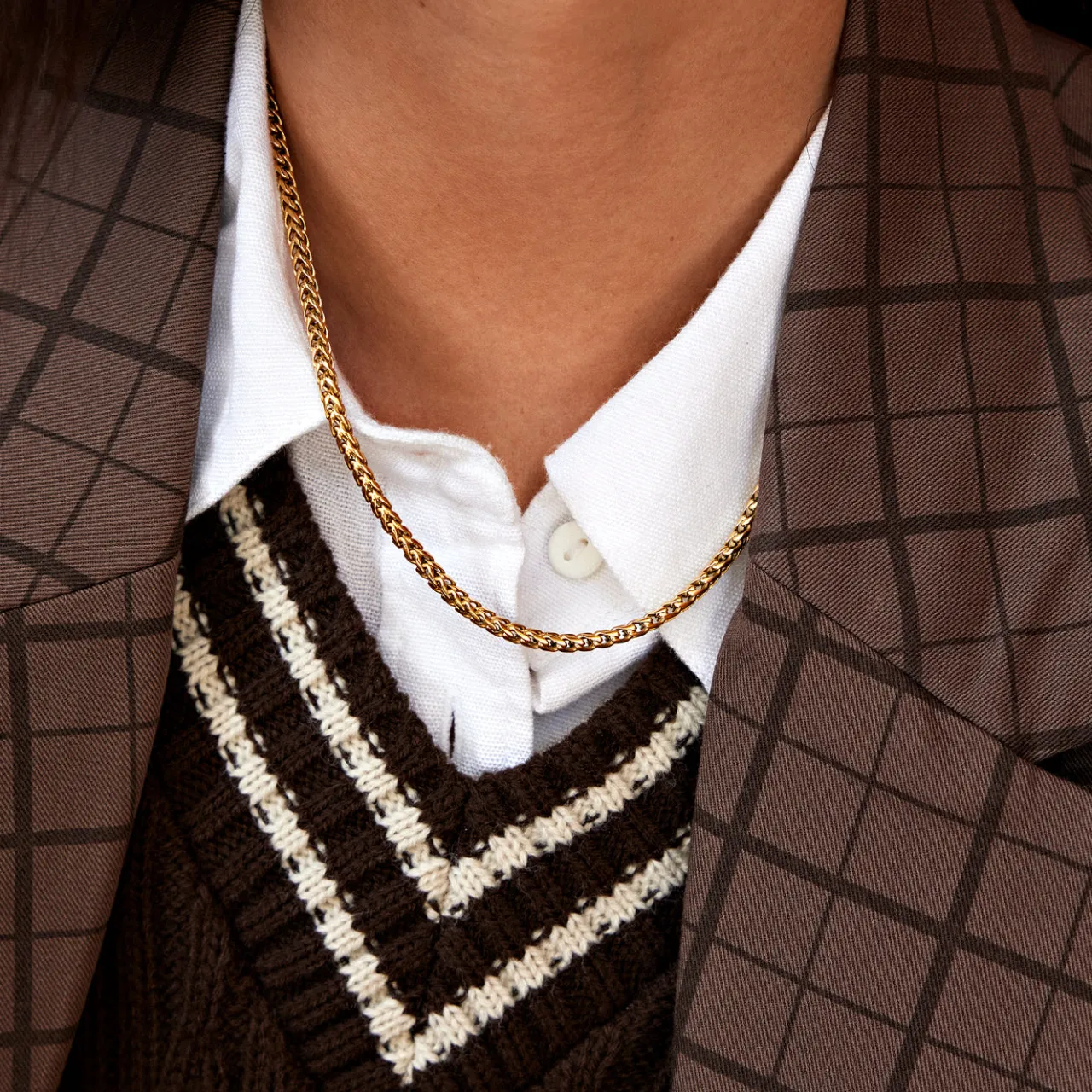 CLUSE Essentielle Cuban Chain Necklace, Gold Colour