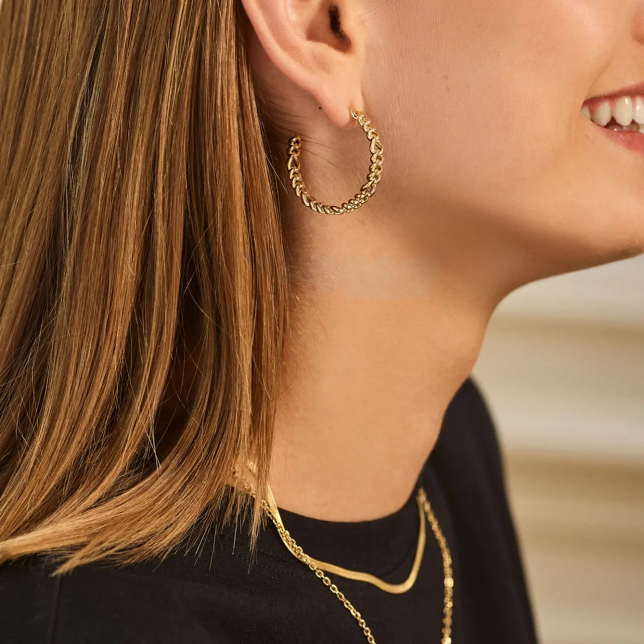 CLUSE Essentielle Figaro Hoop Earrings Gold Colour