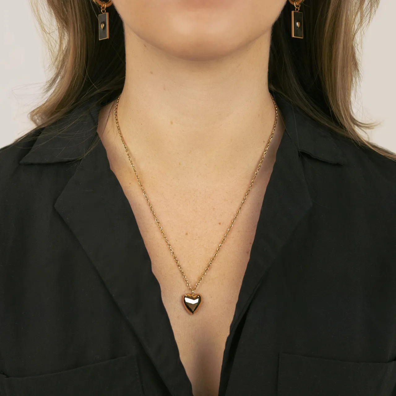 CLUSE Essentielle Heart Charm Chain Necklace, Gold Colour