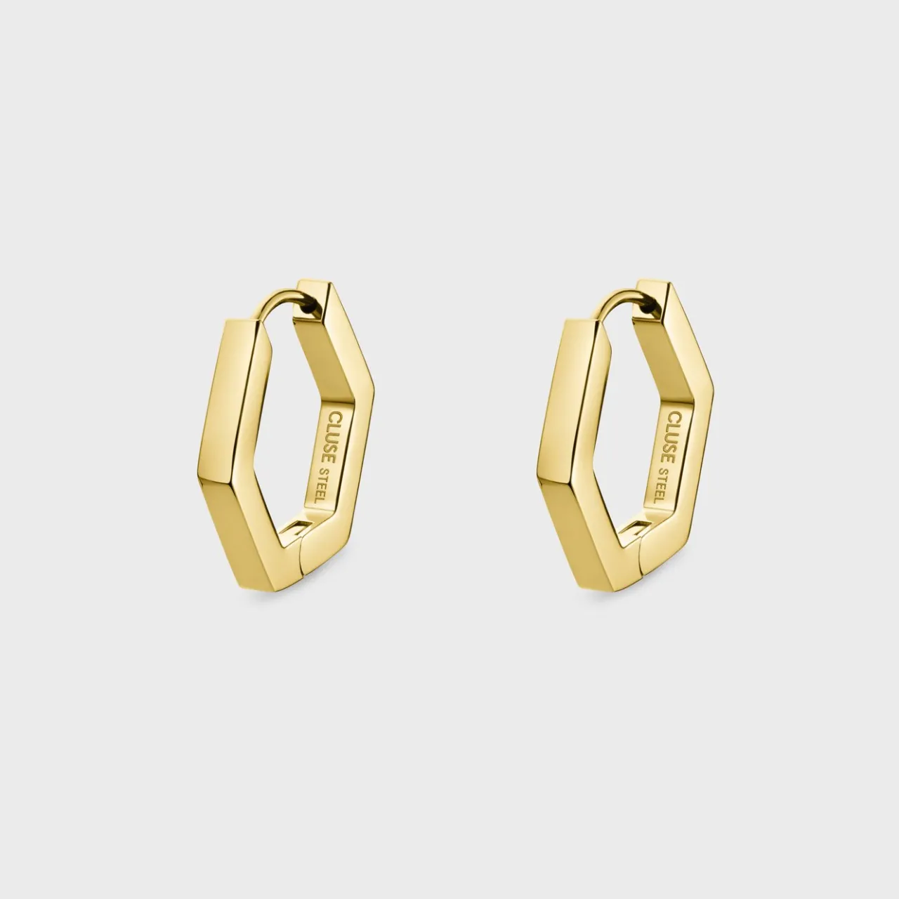CLUSE Essentielle Hexagon Medium Hoop Earrings, Gold Colour
