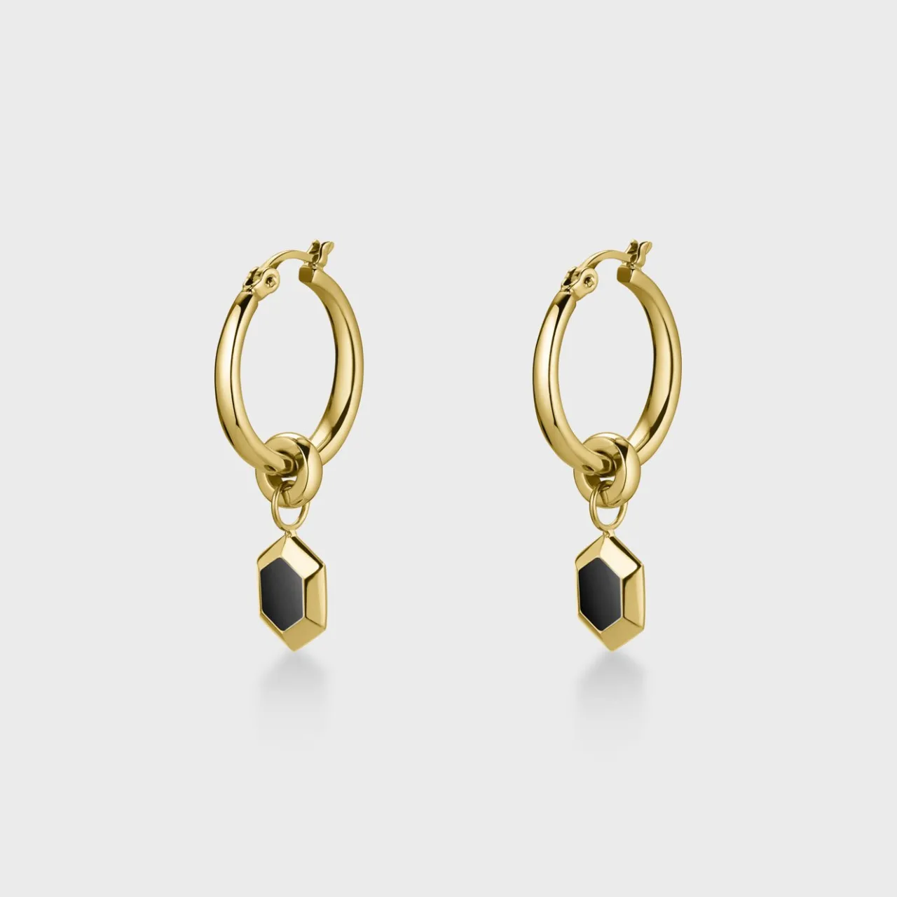 CLUSE Essentielle Hexagon Pendant Hoops Gold Colour