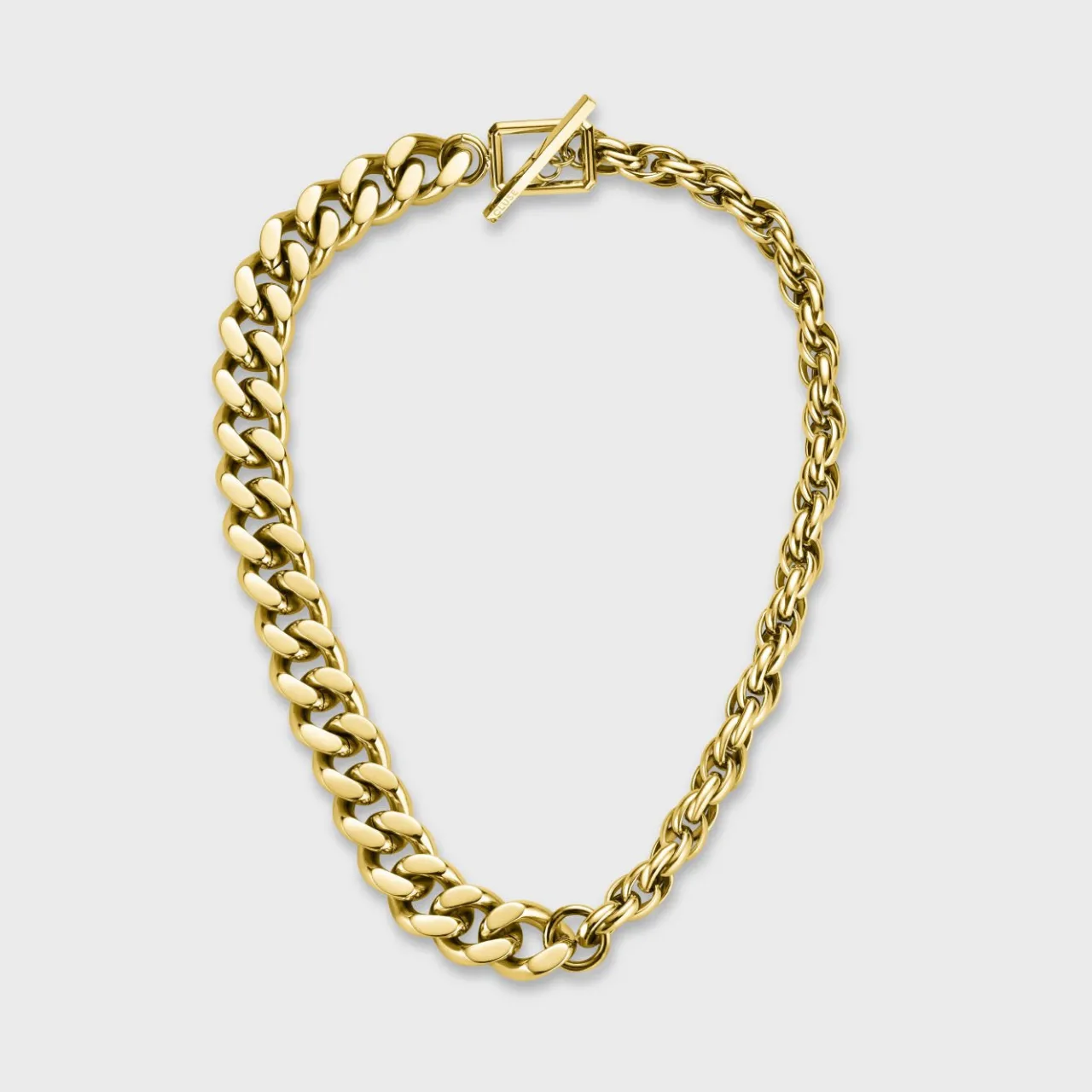 CLUSE Essentielle Mixed Chain T-Bar Necklace, Gold Colour