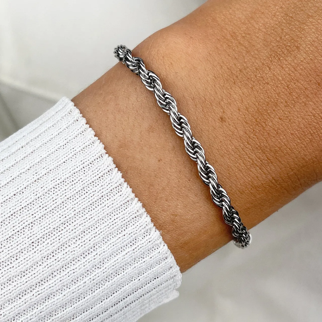 CLUSE Essentielle Rope Bracelet Silver Colour