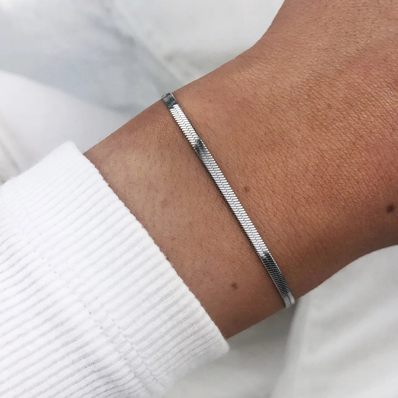 CLUSE Essentielle Snake Bracelet Silver Colour