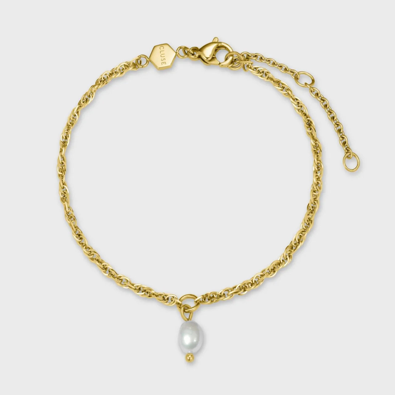 CLUSE Essentielle Twisted Chain Bracelet Pearl Gold Colour