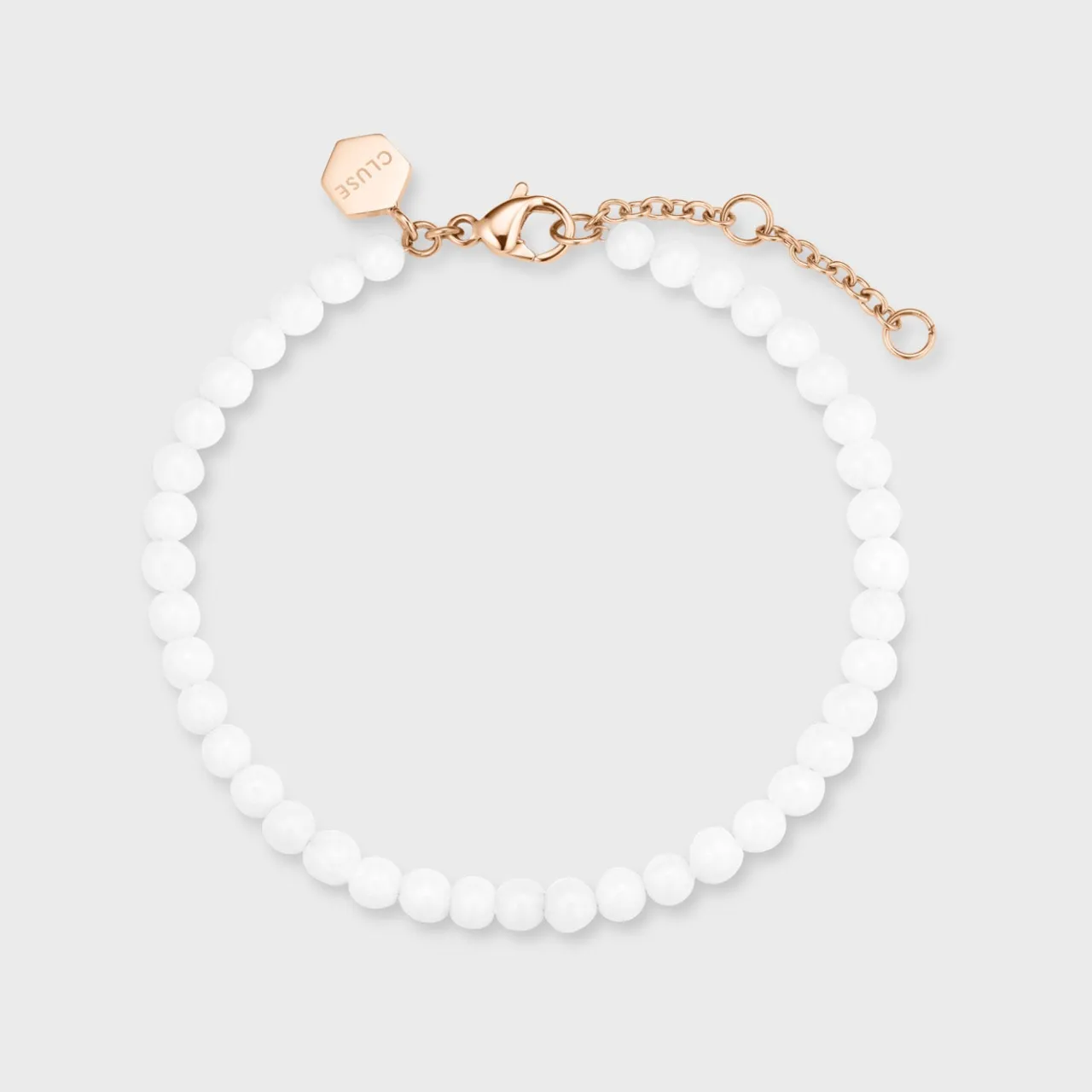CLUSE Essentielle White Beads Bracelet, Rose Gold Colour