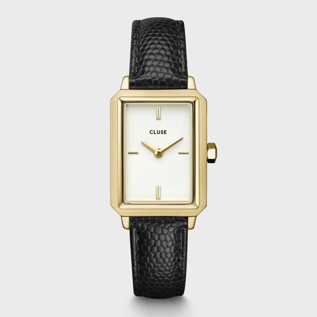 Femme CLUSE Fluette Leather Black Lizard, Gold Colour