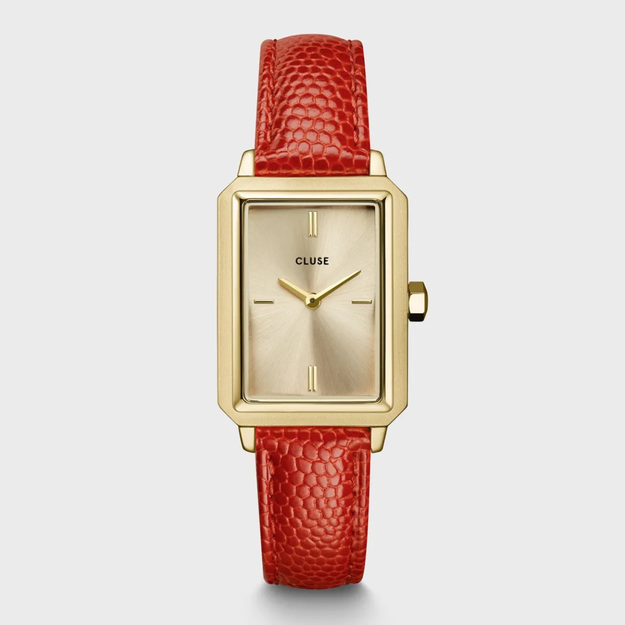 Femme CLUSE Fluette Leather Coral Lizard, Gold Colour