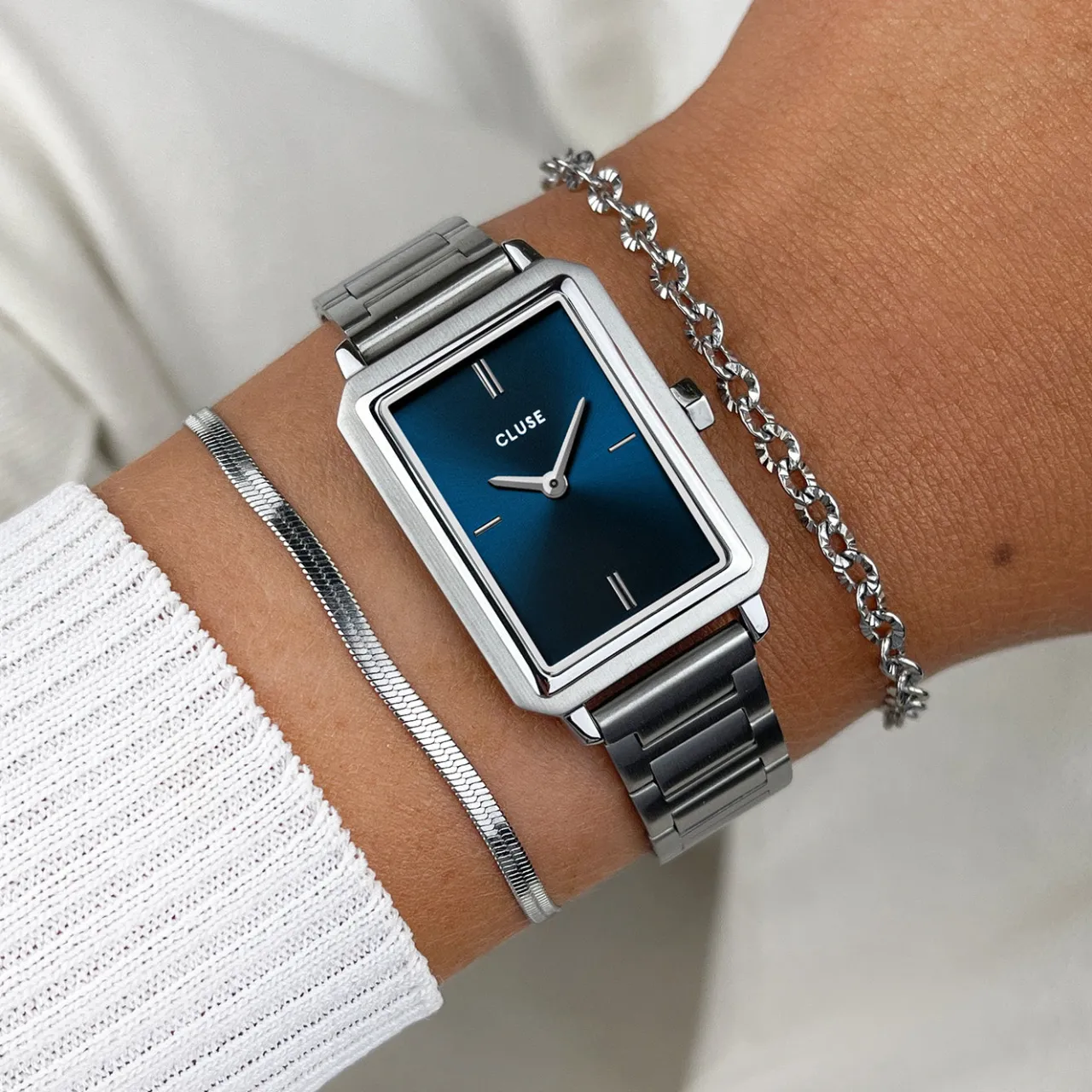 Femme CLUSE Fluette Steel, Dark Blue, Silver Colour