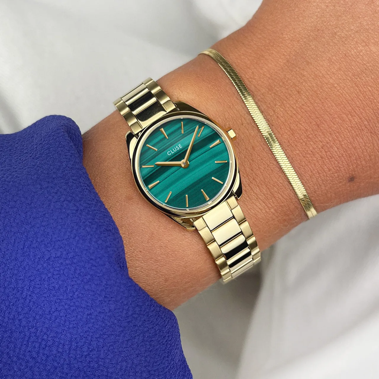 Femme CLUSE Féroce Mini Steel, Green, Gold Colour