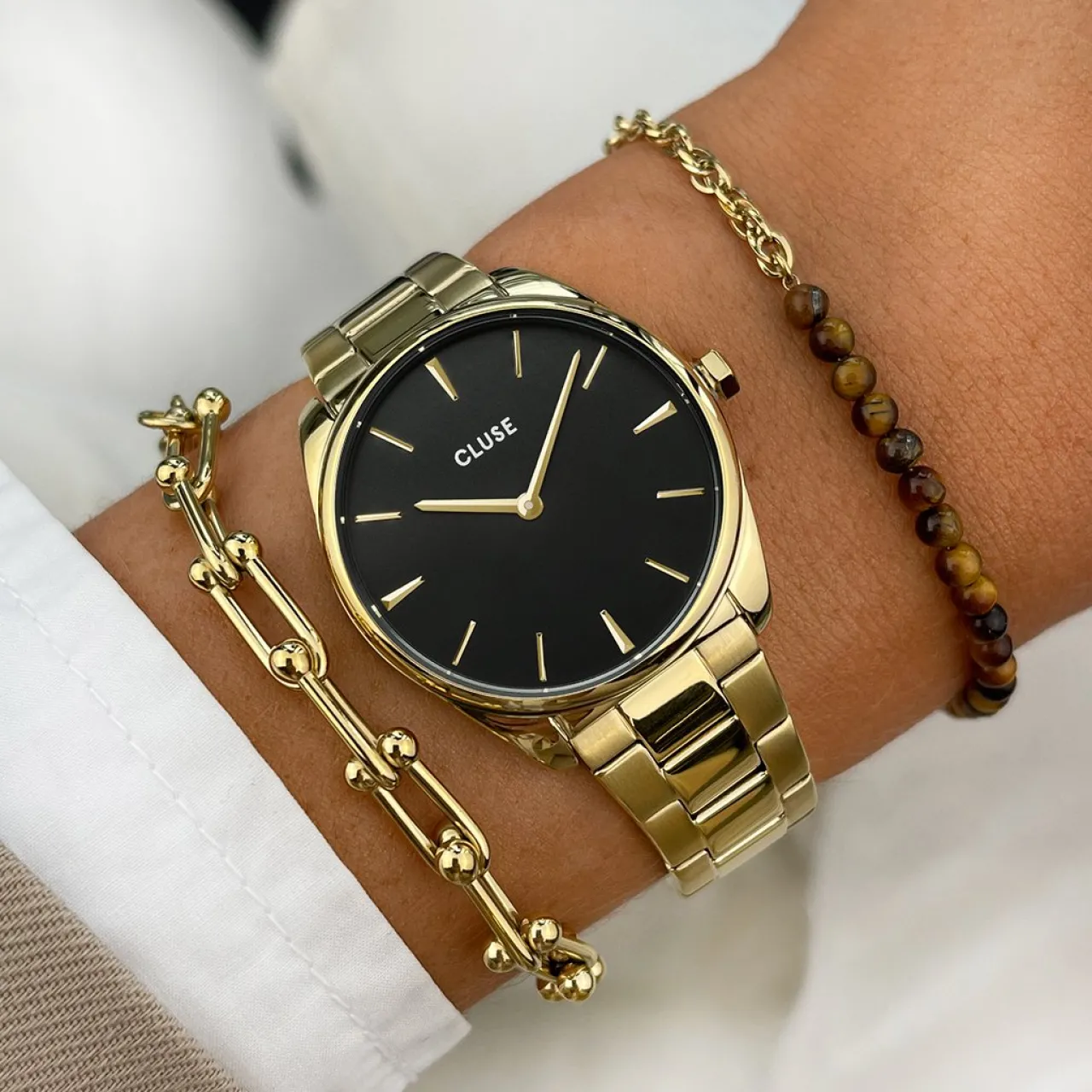 Femme CLUSE Féroce Petite Steel Black, Gold Colour