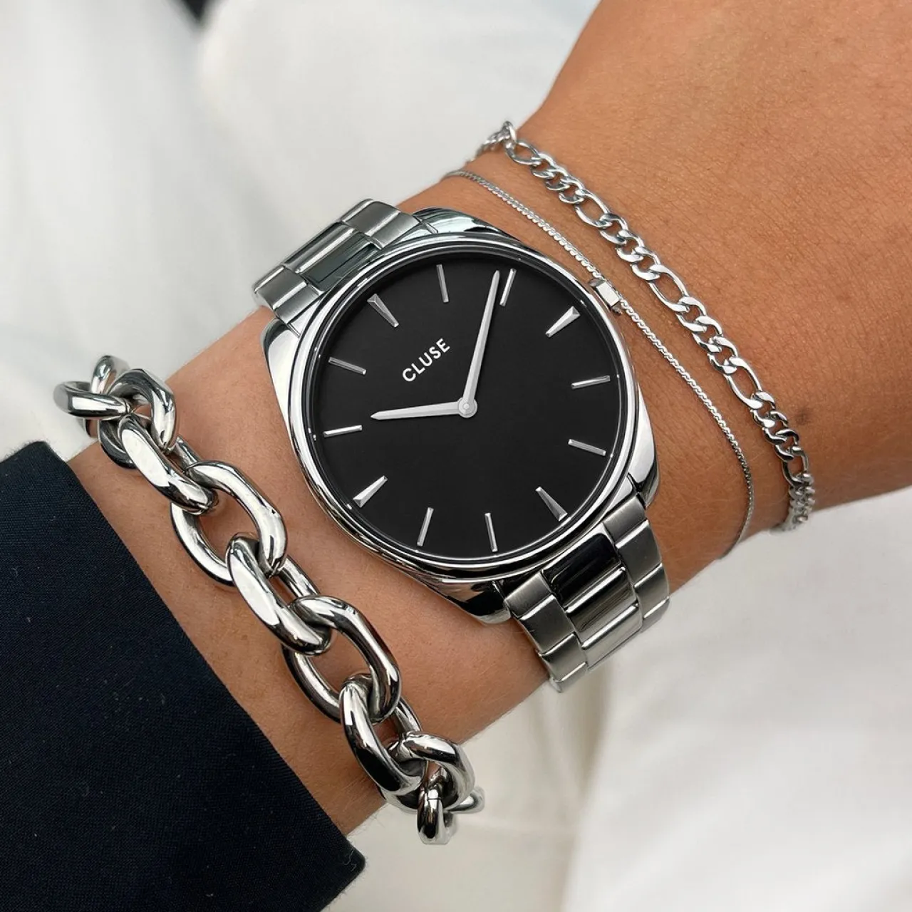 Femme CLUSE Féroce Steel Black, Silver Colour