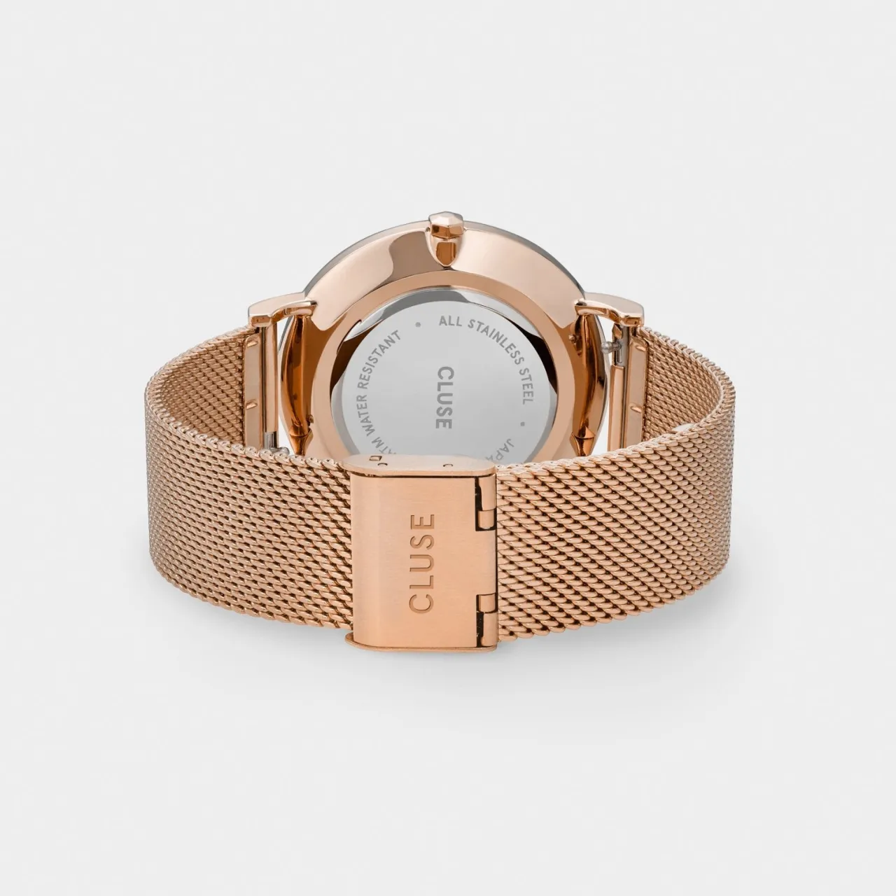Femme CLUSE Gift Box Boho Chic Mesh Watch and Strap Rose Gold Colour