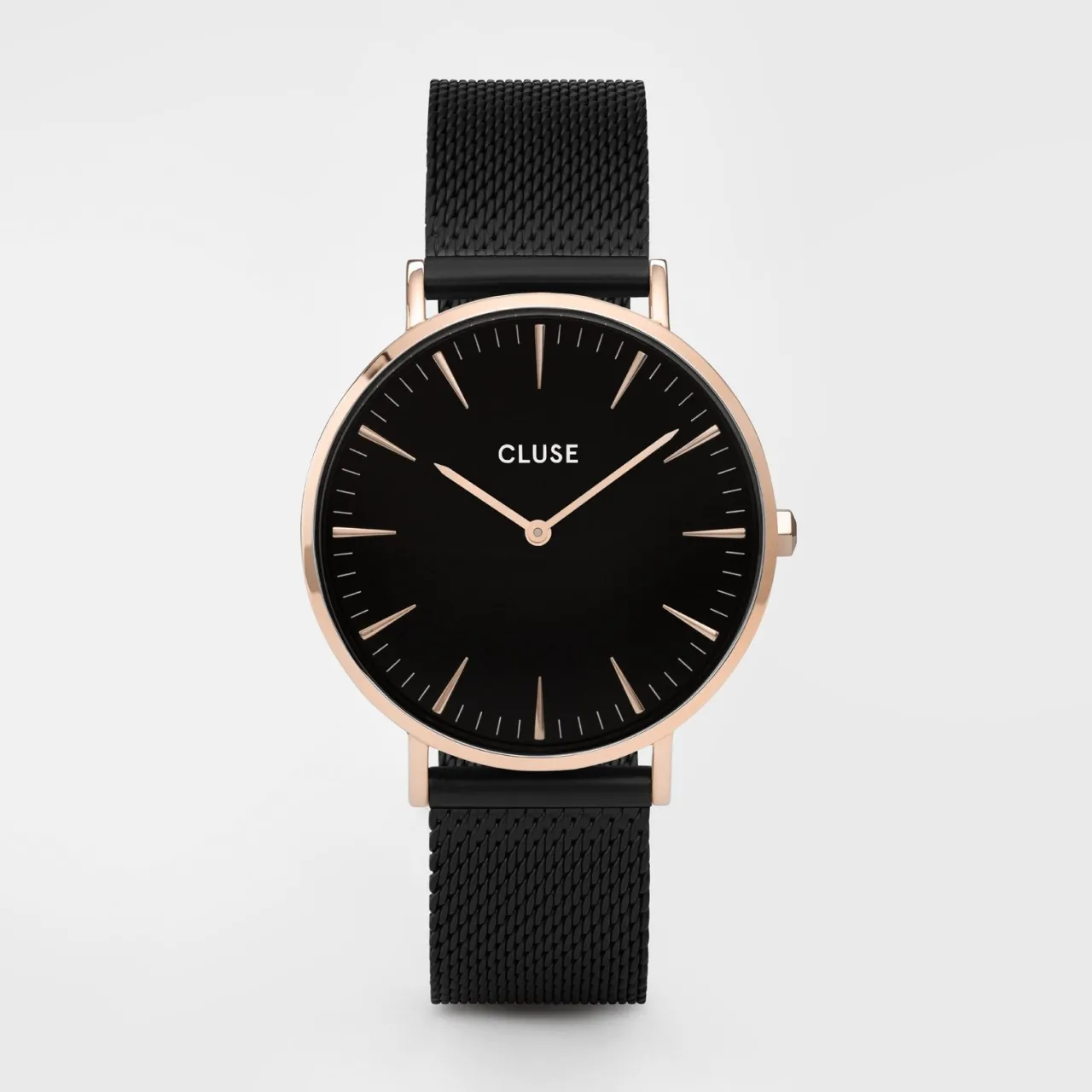 Femme CLUSE Gift Box Boho Chic Mesh Watch and Strap Rose Gold Colour