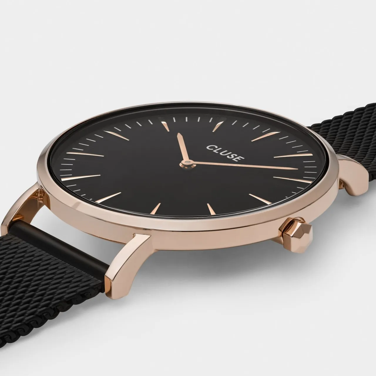 Femme CLUSE Gift Box Boho Chic Mesh Watch and Strap Rose Gold Colour