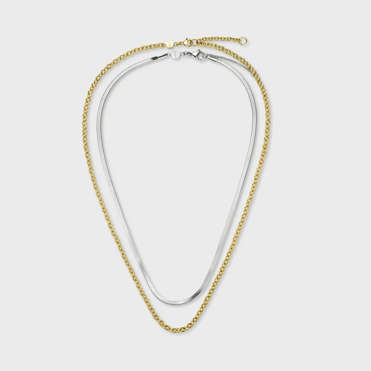 CLUSE Gift Box Essentielle Shiny and Snake Necklaces, Silver and Gold Colour