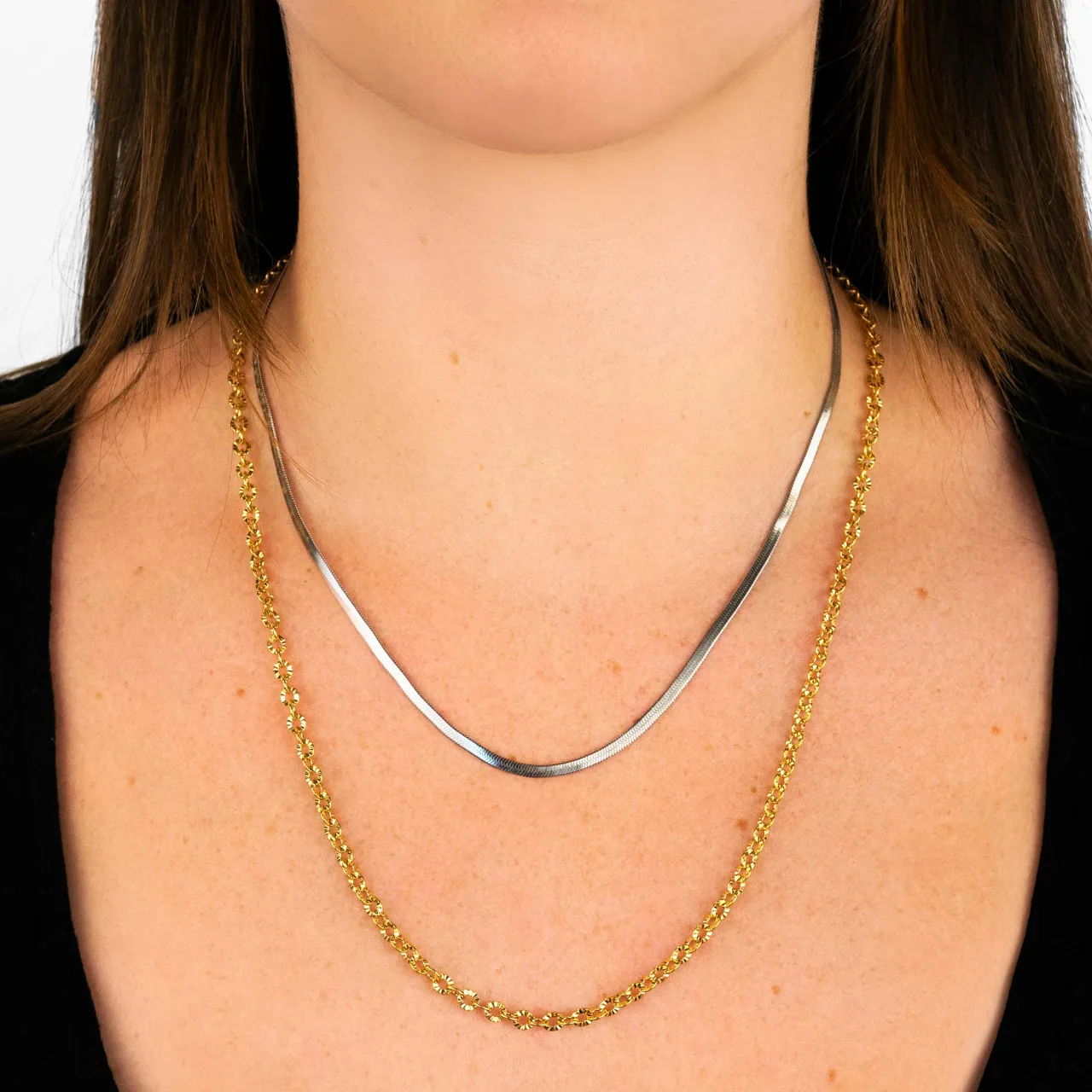 CLUSE Gift Box Essentielle Shiny and Snake Necklaces, Silver and Gold Colour