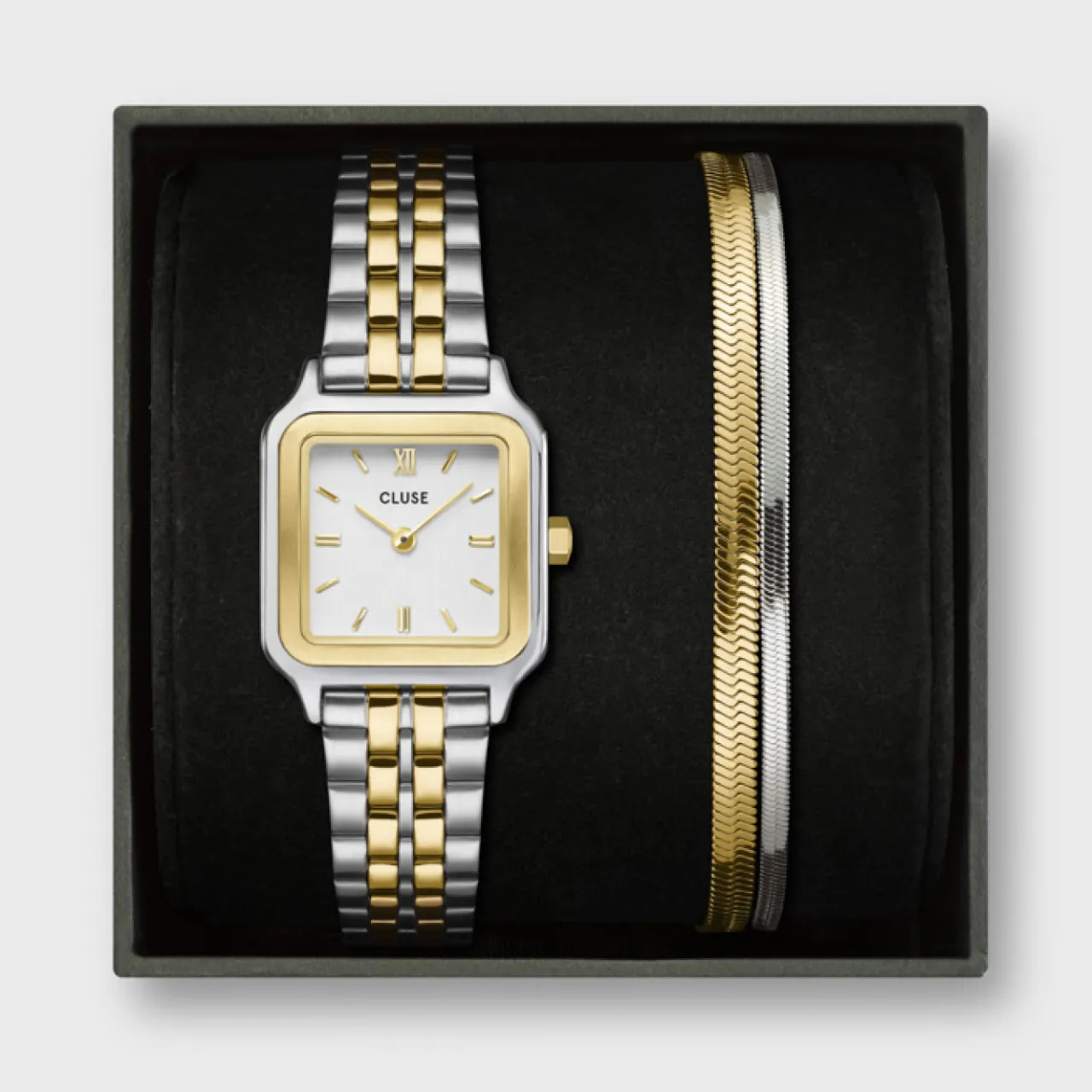 Femme CLUSE Gift Box Gracieuse Petite Bicolour & double snake bracelet