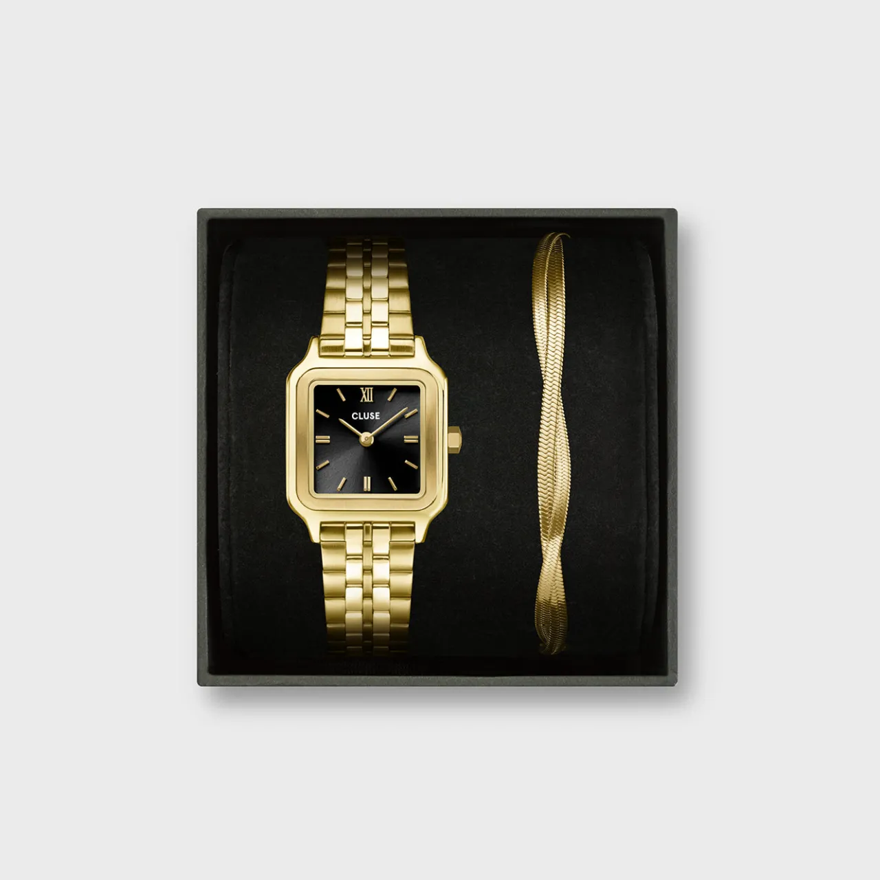 gift_box_gracieuse_petite_watch_steel_black__twisted_snake_bracelet_gold_colour_6-1.webp Femme CLUSE Gift Box Gracieuse Petite Watch Steel, Black & Twisted Snake Bracelet, Gold Colour
