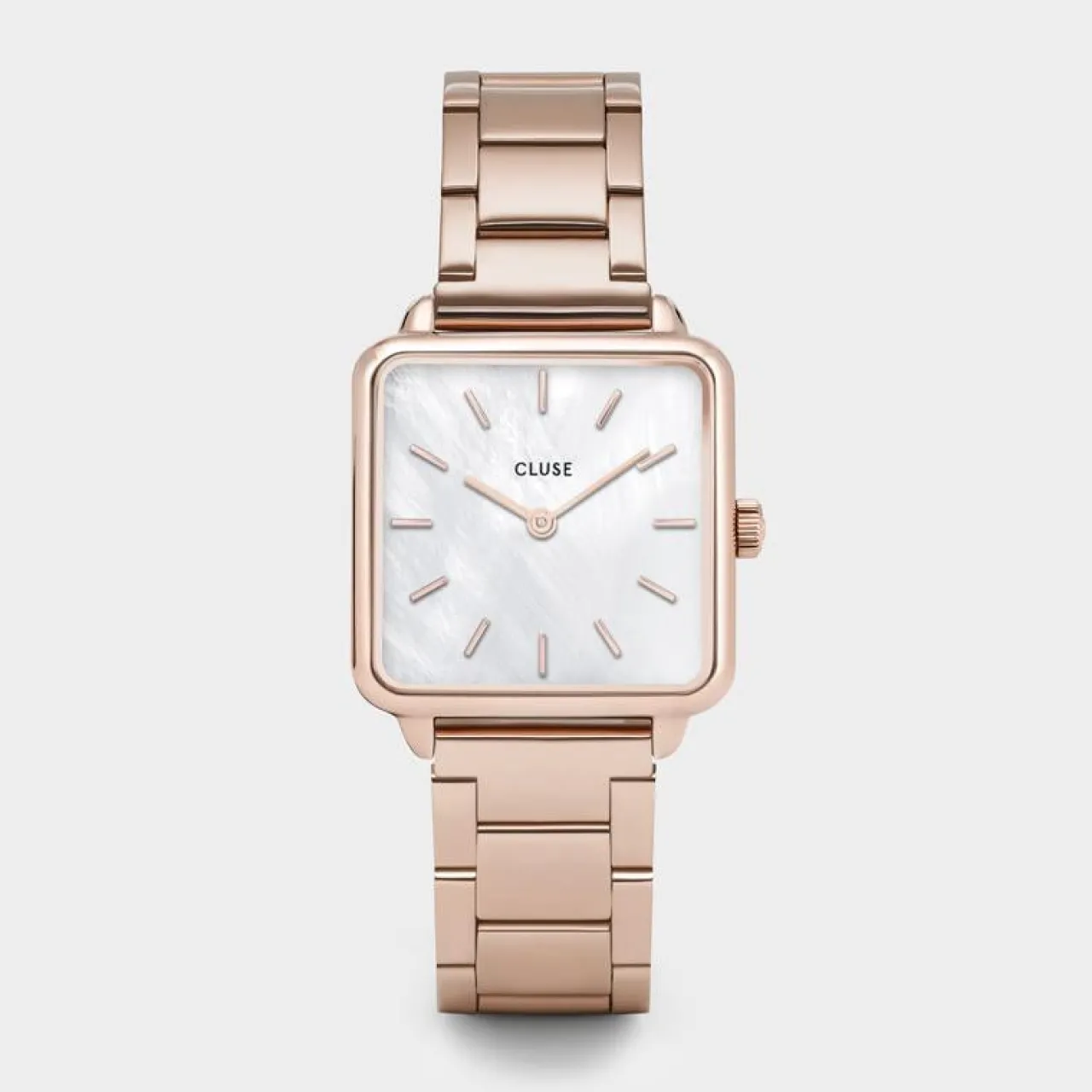 Femme CLUSE Gift Box La Tétragone Watch and Bracelet Rose Gold Colour