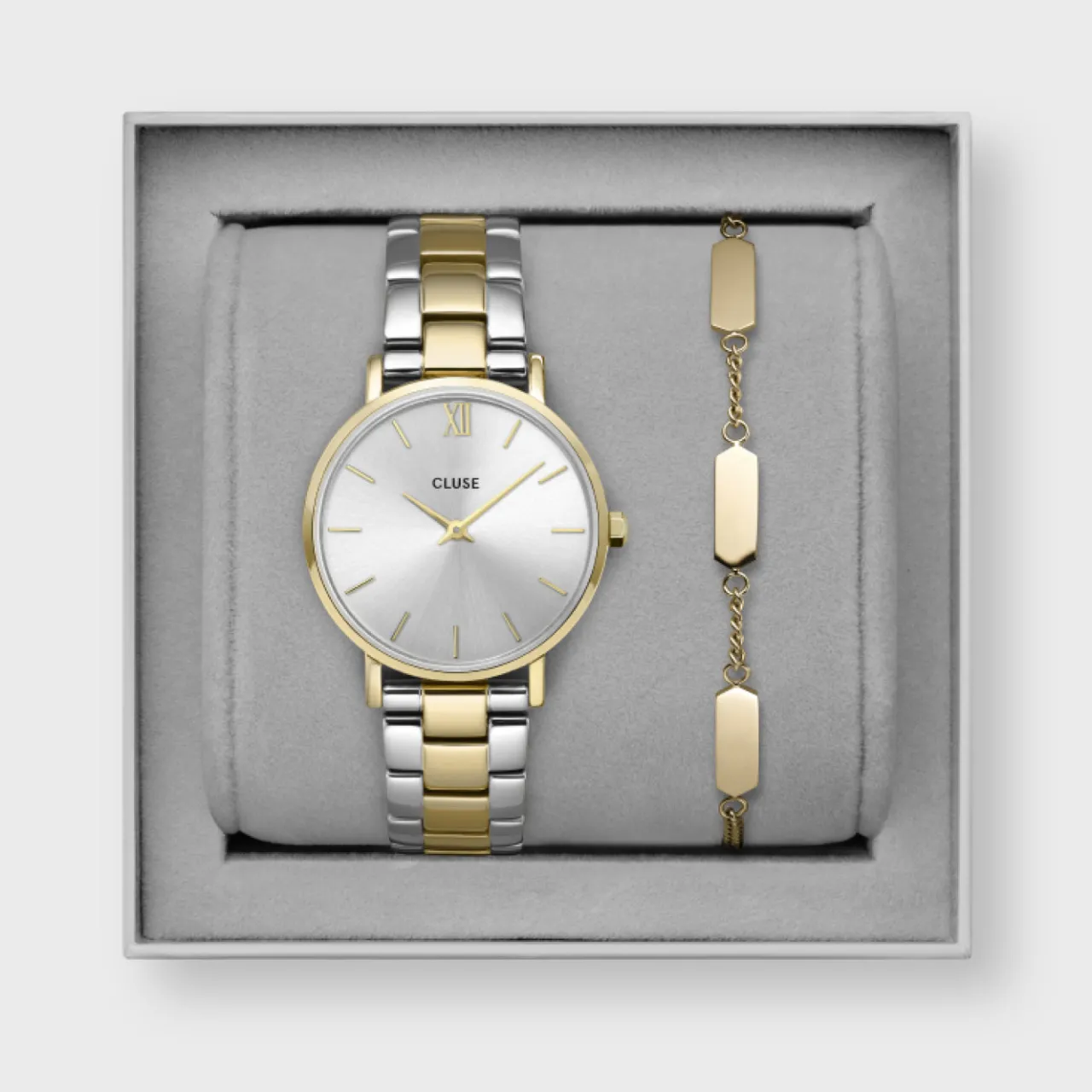 Femme CLUSE Gift Box Minuit Watch and Bracelet Gold Colour