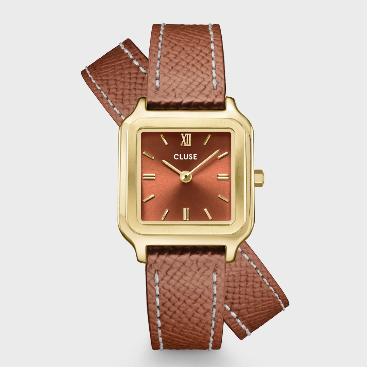 Femme CLUSE Gracieuse Petite Watch Double Leather, Nutshell, Gold Colour