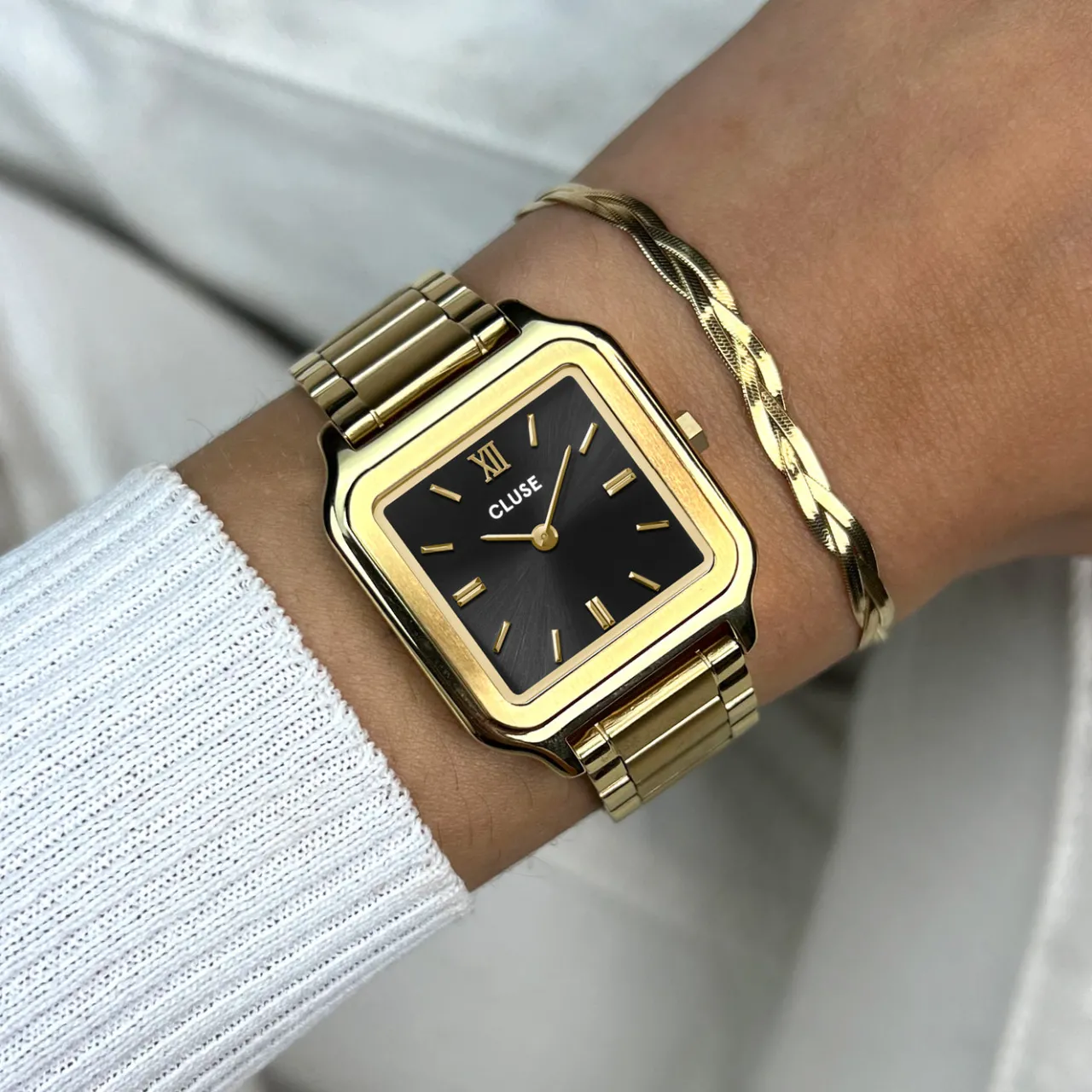 Femme CLUSE Gracieuse Watch Steel, Black, Gold Colour