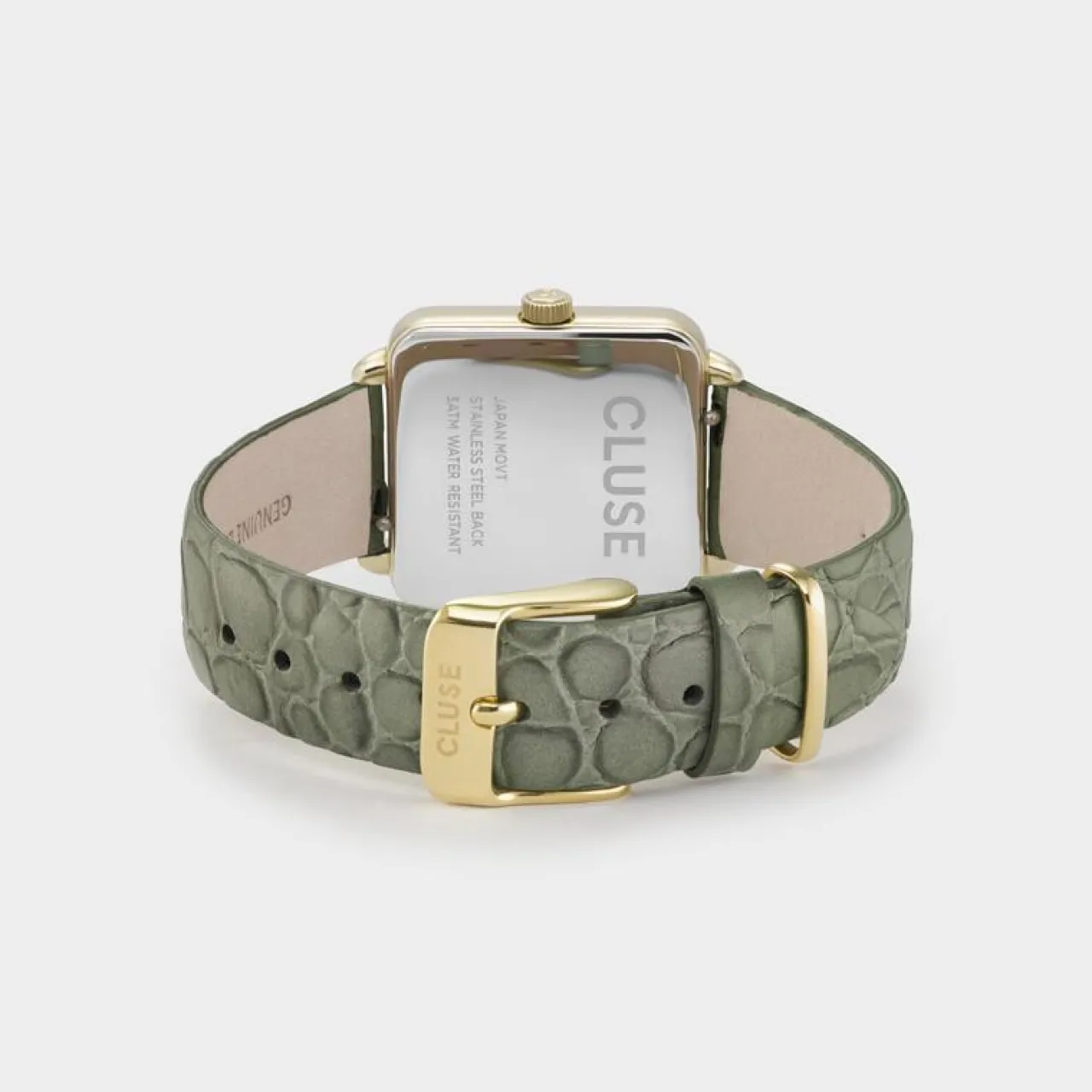 la_ttragone_leather_green_alligator_gold_colour_3-1.webp Femme CLUSE La Tétragone Leather Green Alligator, Gold Colour