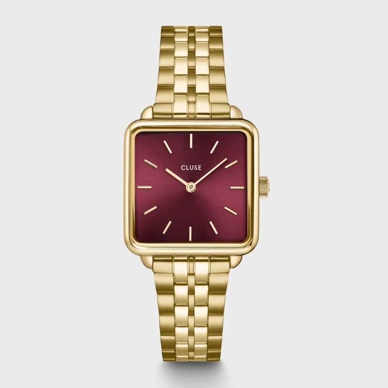 Femme CLUSE La Tétragone Watch Steel Dark Cherry, Gold Colour