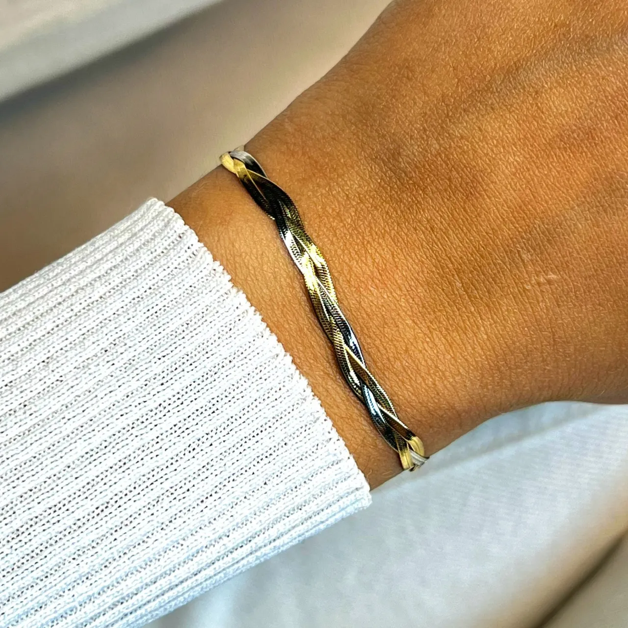 CLUSE Élevé Braided Snake Bracelet, Bicolour