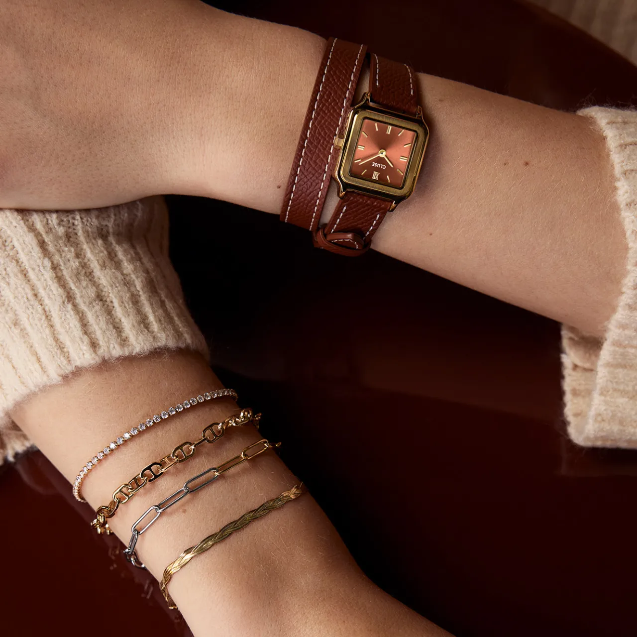 lev_braided_snake_bracelet_gold_colour_6-1.webp CLUSE Élevé Braided Snake Bracelet, Gold Colour