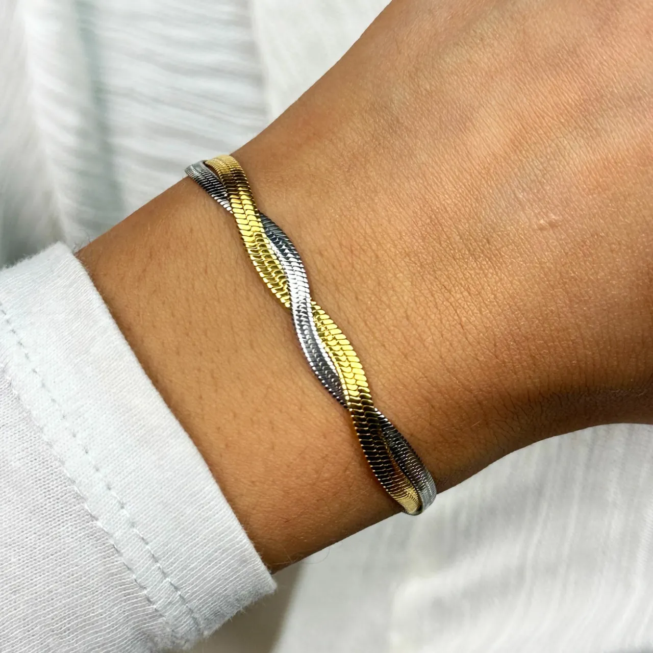 CLUSE Élevé Twisted Snake Bracelet, Bicolour