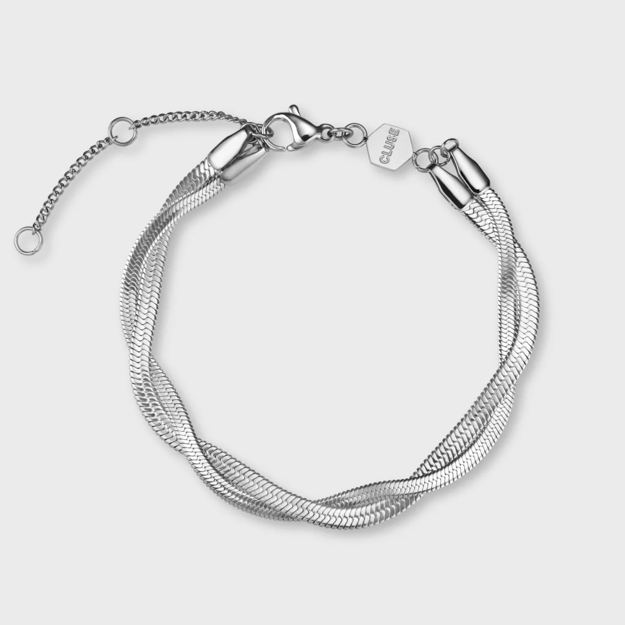 CLUSE Élevé Twisted Snake Bracelet, Silver Colour