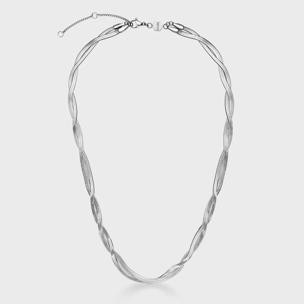 CLUSE Élevé Twisted Snake Necklace, Silver Colour