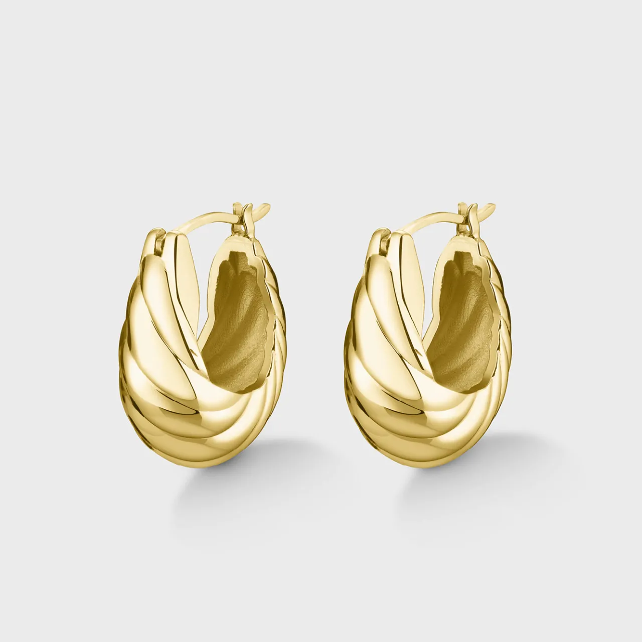 CLUSE Élevé Waved Hoop Earrings, Gold Colour
