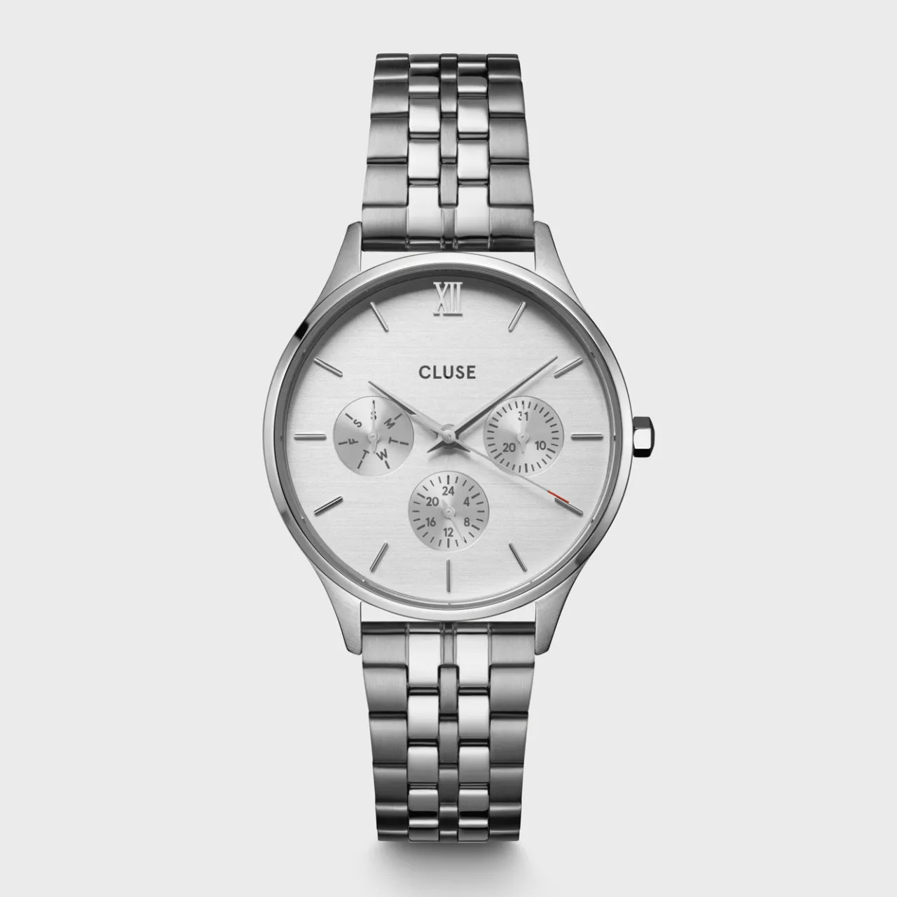 Femme CLUSE Minuit Multifunction Watch Steel, Full Silver Colour