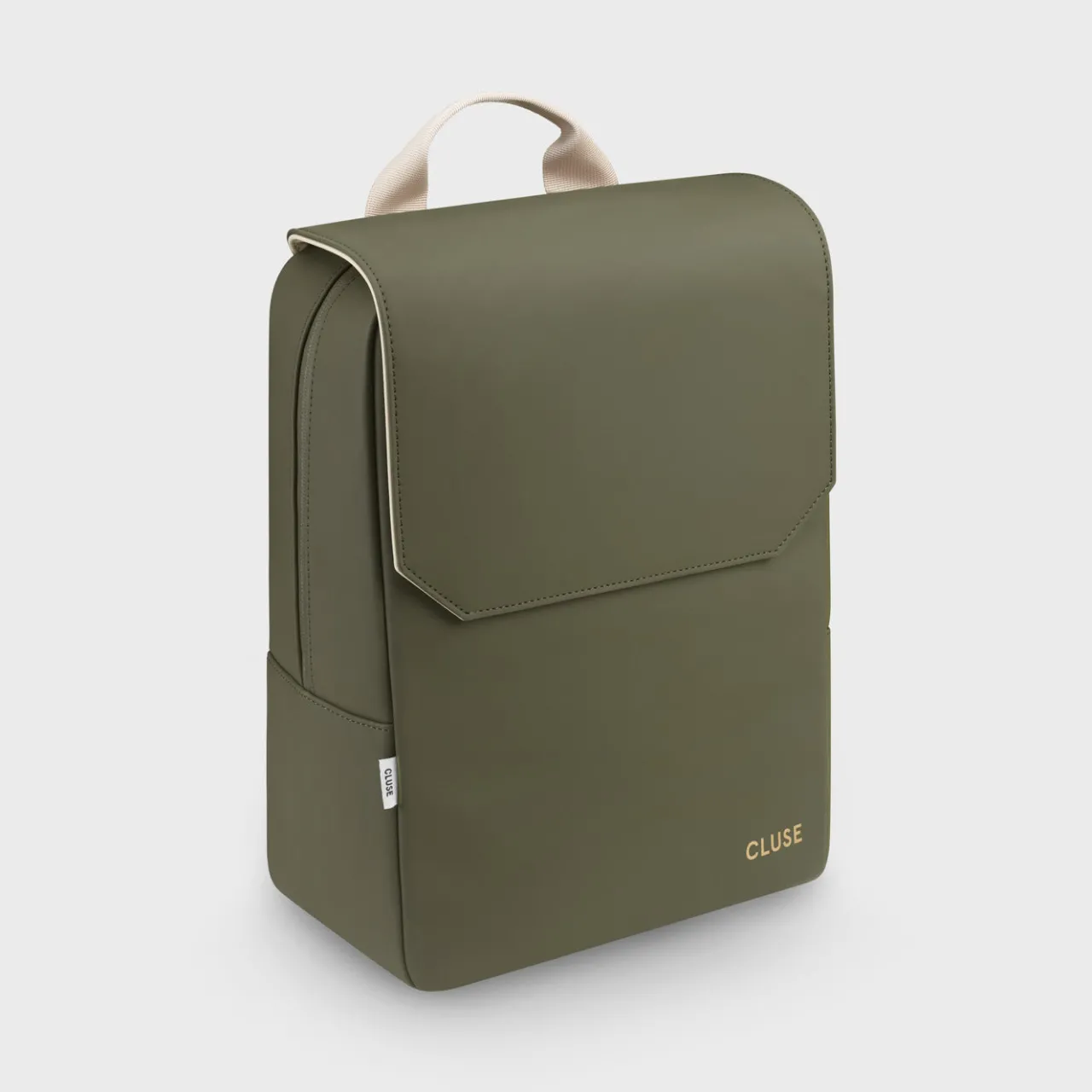 CLUSE Nuitée Backpack, Dark Green Beige, Gold Colour