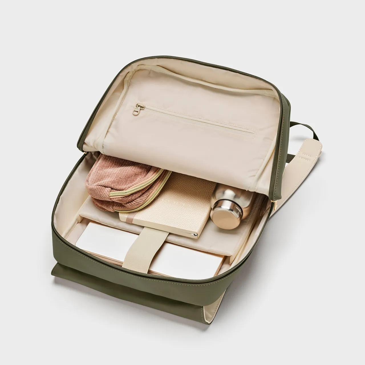 nuite_backpack_dark_green_beige_gold_colour_4-1.webp CLUSE Nuitée Backpack, Dark Green Beige, Gold Colour