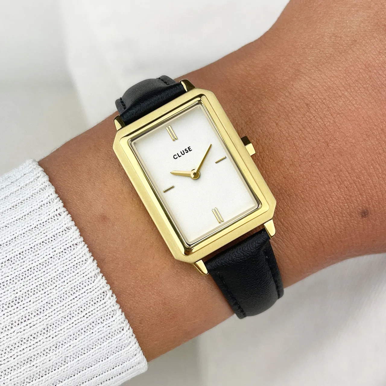 Femme CLUSE Strap 14 mm Leather Black, Gold Colour