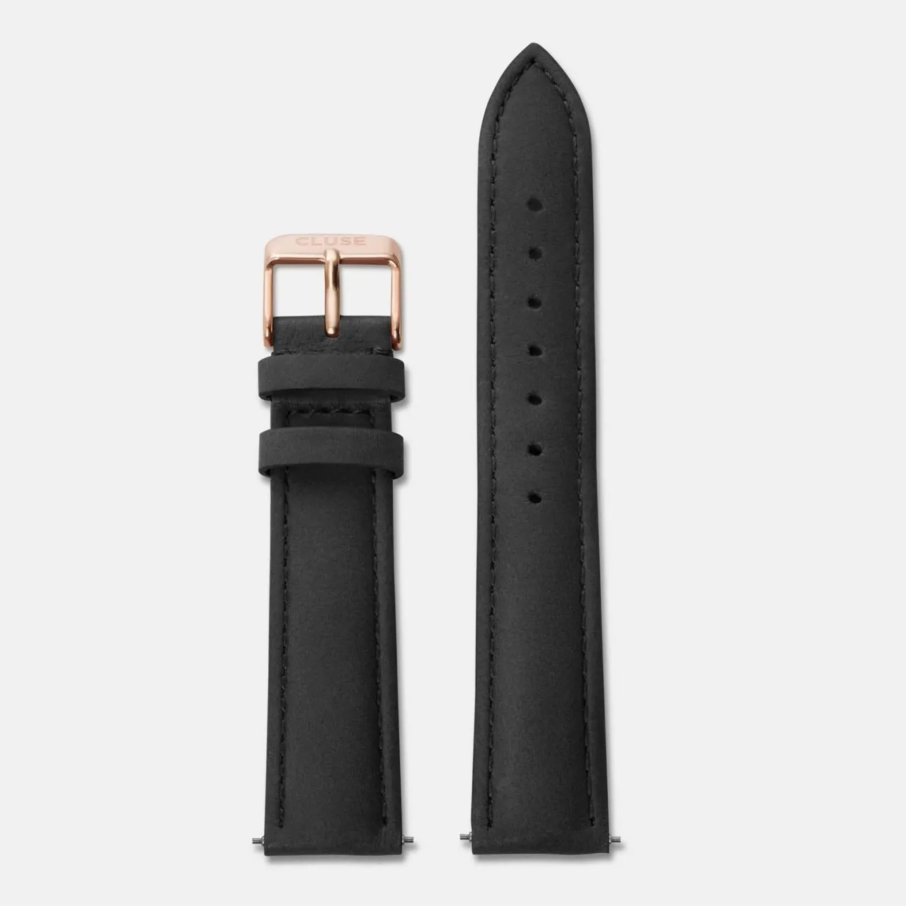Femme CLUSE Strap 18 mm Leather Black, Rose Gold Colour